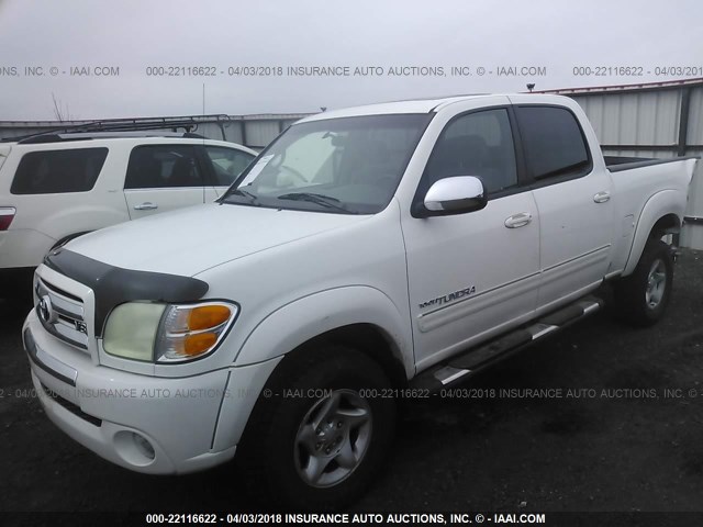 5TBDT44154S444389 - 2004 TOYOTA TUNDRA DOUBLE CAB SR5 WHITE photo 2