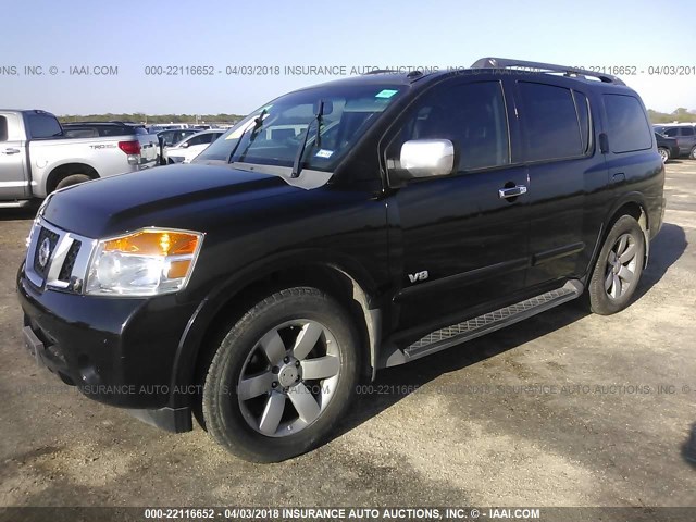 5N1BA08D58N617773 - 2008 NISSAN ARMADA SE/LE BLACK photo 2