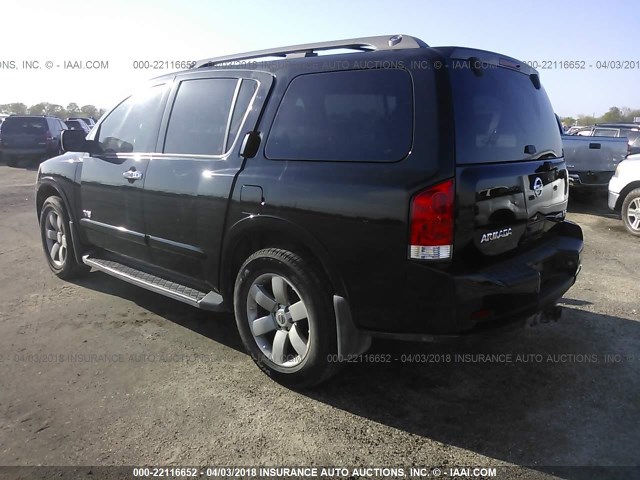 5N1BA08D58N617773 - 2008 NISSAN ARMADA SE/LE BLACK photo 3