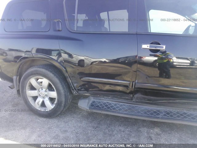 5N1BA08D58N617773 - 2008 NISSAN ARMADA SE/LE BLACK photo 6