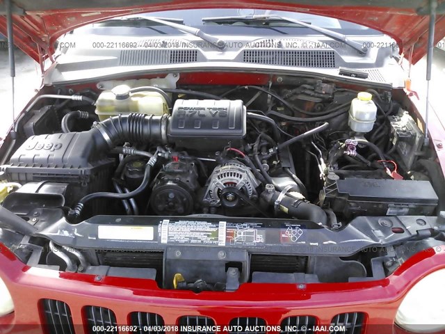 1J4GK48K52W132171 - 2002 JEEP LIBERTY SPORT 红色 照片 10