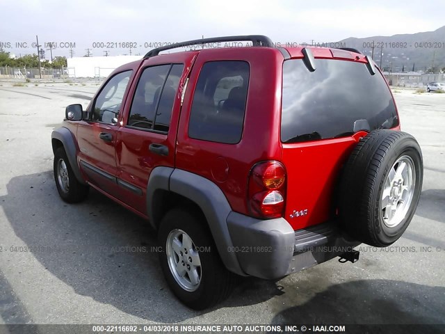 1J4GK48K52W132171 - 2002 JEEP LIBERTY SPORT 红色 照片 3