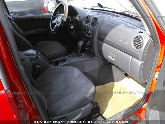 1J4GK48K52W132171 - 2002 JEEP LIBERTY SPORT 红色 照片 5