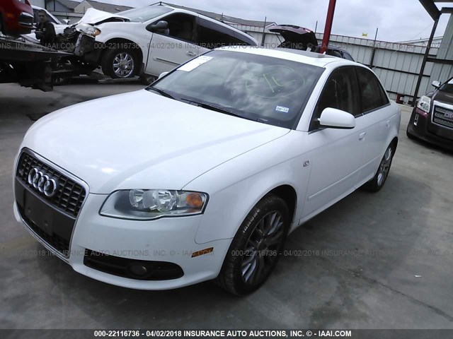 WAUAF78E18A153260 - 2008 AUDI A4 2.0T WHITE photo 2