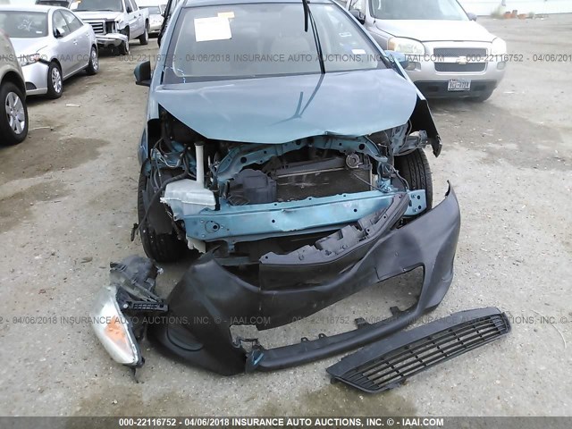 JTDKTUD39DD545480 - 2013 TOYOTA YARIS TEAL photo 6