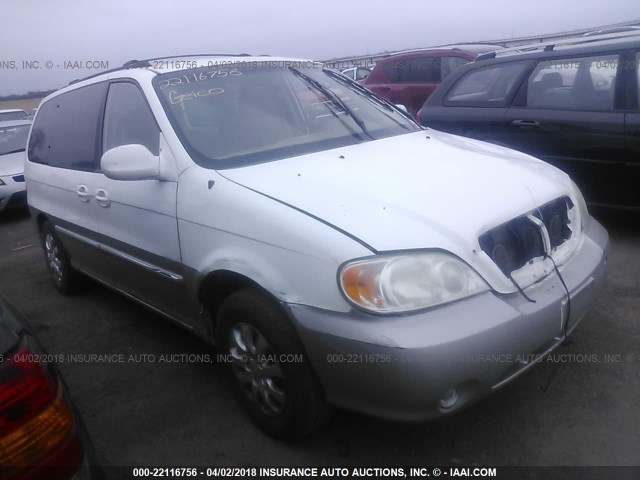 KNDUP131846564814 - 2004 KIA SEDONA EX/LX WHITE photo 1