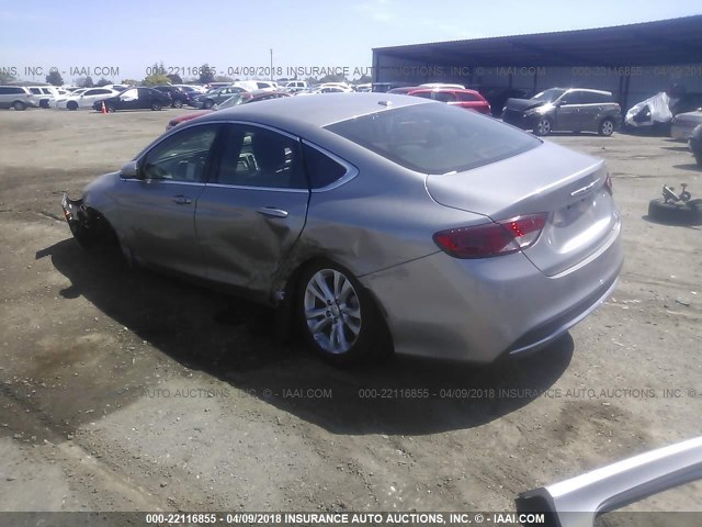 1C3CCCAB4GN106569 - 2016 CHRYSLER 200 LIMITED GRAY photo 3