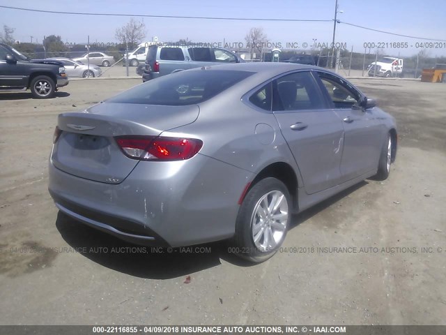 1C3CCCAB4GN106569 - 2016 CHRYSLER 200 LIMITED GRAY photo 4