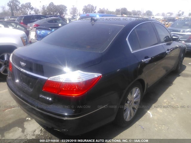 KMHGC46E19U032974 - 2009 HYUNDAI GENESIS 3.8L BLACK photo 4