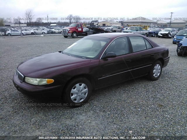 2G4WS52M8X1550722 - 1999 BUICK CENTURY CUSTOM MAROON photo 2