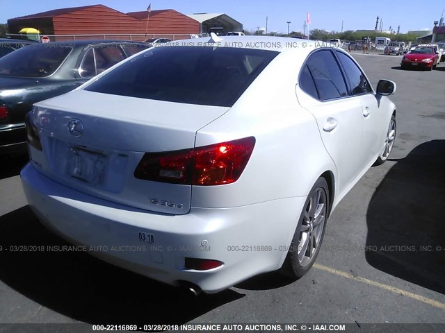 JTHBE262885019116 - 2008 LEXUS IS 350 WHITE photo 4