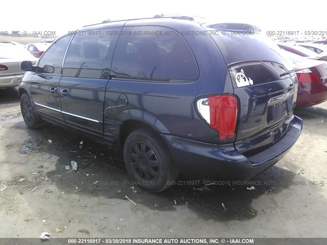 2C8GP64L63R330882 - 2003 CHRYSLER TOWN & COUNTRY LIMITED BLUE photo 3