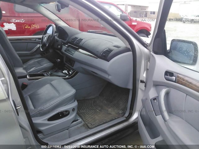 5UXFA13575LU46719 - 2005 BMW X5 3.0I SILVER photo 5