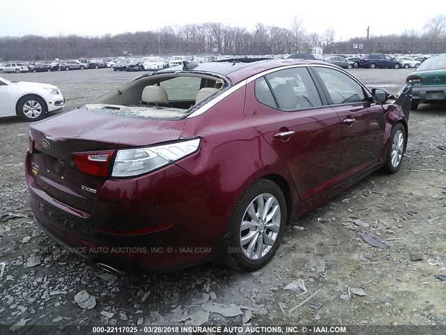 5XXGN4A77FG424088 - 2015 KIA OPTIMA EX RED photo 4