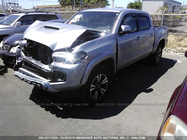 3TMAZ5CN4HM048480 - 2017 TOYOTA TACOMA DBL CAB/SR5/TRD SPORT/OR GRAY photo 2