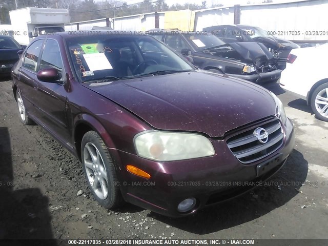 JN1DA31D63T507122 - 2003 NISSAN MAXIMA GLE/GXE/SE MAROON photo 1