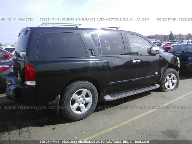 5N1AA08B46N730010 - 2006 NISSAN ARMADA SE/LE BLACK photo 4