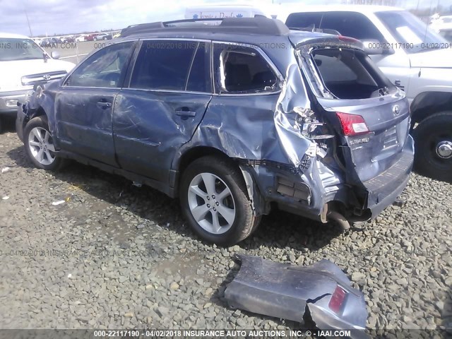 4S4BRBPC3D3261844 - 2013 SUBARU OUTBACK 2.5I LIMITED BLUE photo 3