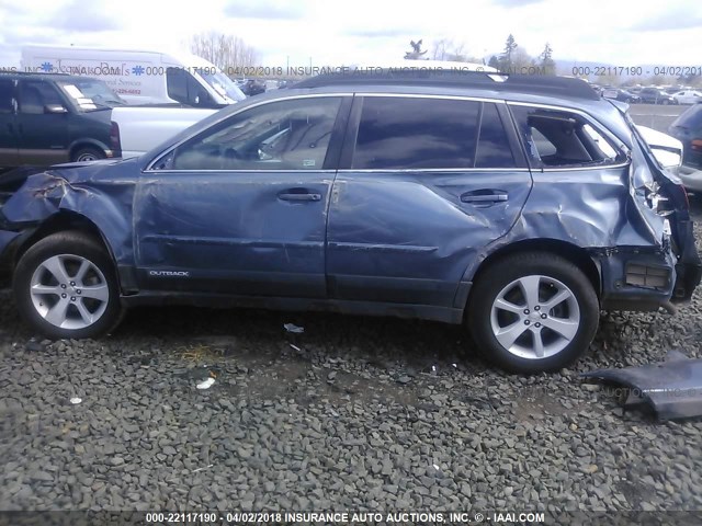 4S4BRBPC3D3261844 - 2013 SUBARU OUTBACK 2.5I LIMITED BLUE photo 6