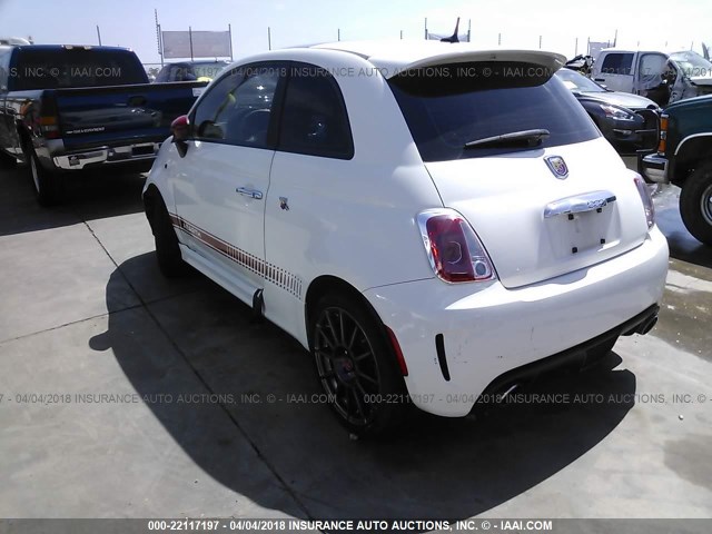 3C3CFFFH1CT380313 - 2012 FIAT 500 ABARTH WHITE photo 3