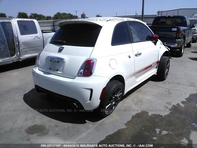 3C3CFFFH1CT380313 - 2012 FIAT 500 ABARTH WHITE photo 4