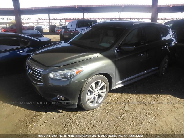 5N1AL0MM2DC325564 - 2013 INFINITI JX35 GRAY photo 2