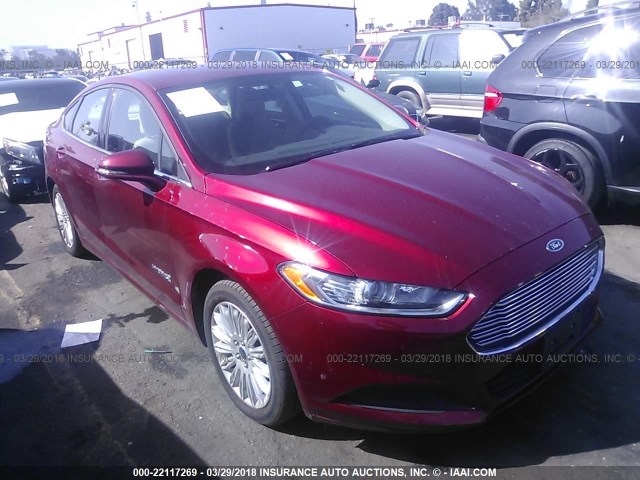 3FA6P0LU9GR251281 - 2016 FORD FUSION SE HYBRID MAROON photo 1