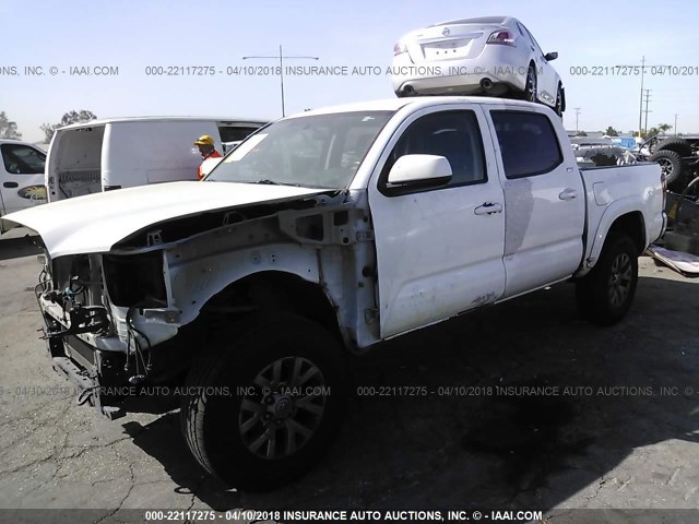 5TFAX5GN5GX053860 - 2016 TOYOTA Tacoma DOUBLE CAB/SR/SR5 WHITE photo 2