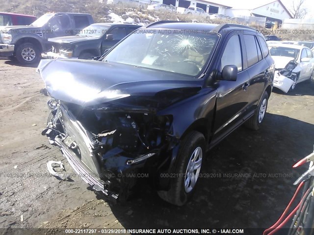 5NMSG13D59H279144 - 2009 HYUNDAI SANTA FE GLS BLACK photo 2