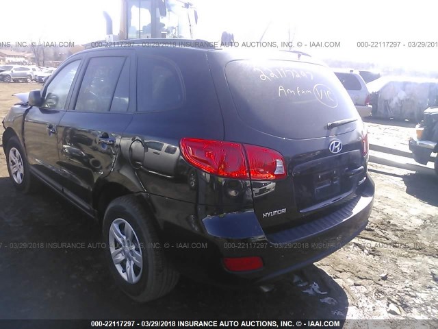 5NMSG13D59H279144 - 2009 HYUNDAI SANTA FE GLS BLACK photo 3