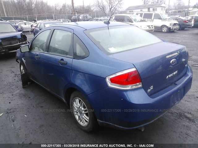 1FAHP35N08W239065 - 2008 FORD FOCUS SE/SEL/SES BLUE photo 3