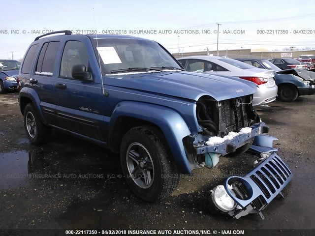 1J4GL48K04W293446 - 2004 JEEP LIBERTY SPORT BLUE photo 1