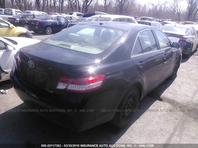 4T4BF3EK2AR018630 - 2010 TOYOTA CAMRY SE/LE/XLE BLACK photo 4