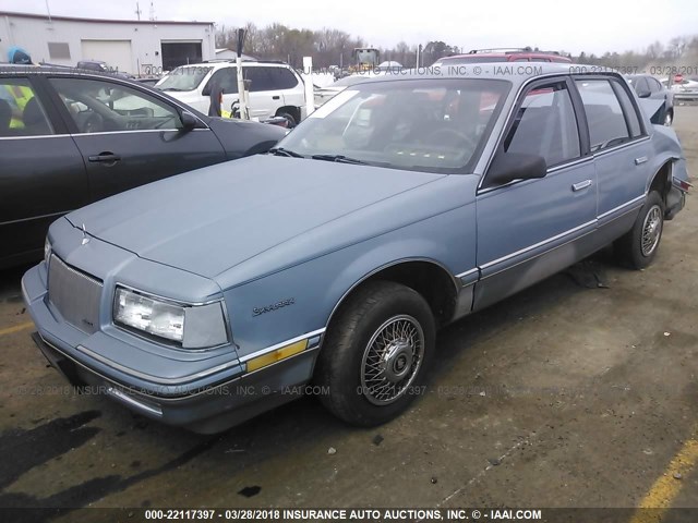 1G4NC54U5KM045109 - 1989 BUICK SKYLARK CUSTOM Light Blue photo 2