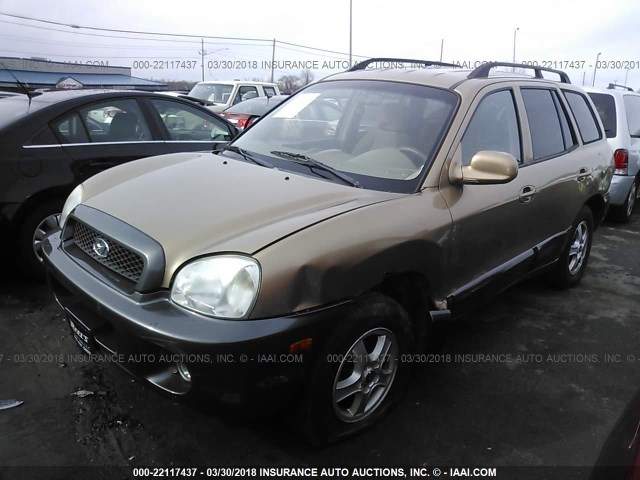 KM8SC73D13U431074 - 2003 HYUNDAI SANTA FE GLS/LX GOLD photo 2