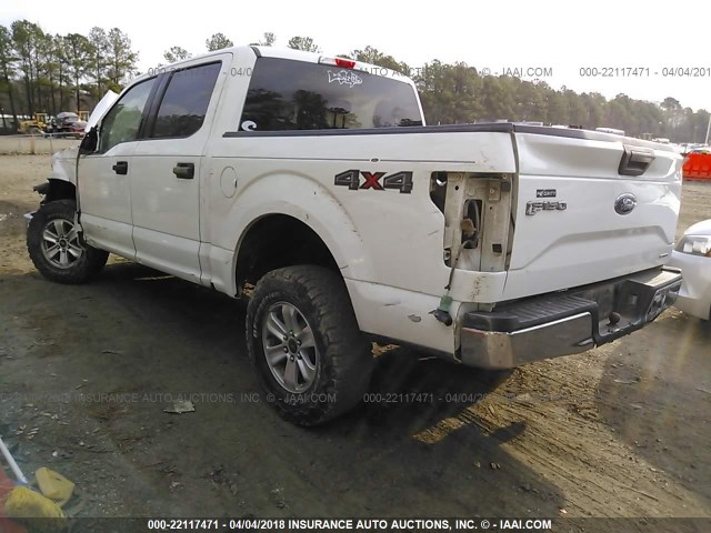 1FTEW1EF1FFB34609 - 2015 FORD F150 SUPERCREW WHITE photo 3