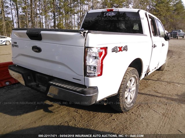 1FTEW1EF1FFB34609 - 2015 FORD F150 SUPERCREW WHITE photo 4