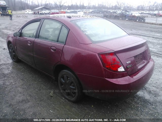 1G8AJ55F87Z193493 - 2007 SATURN ION LEVEL 2 RED photo 3