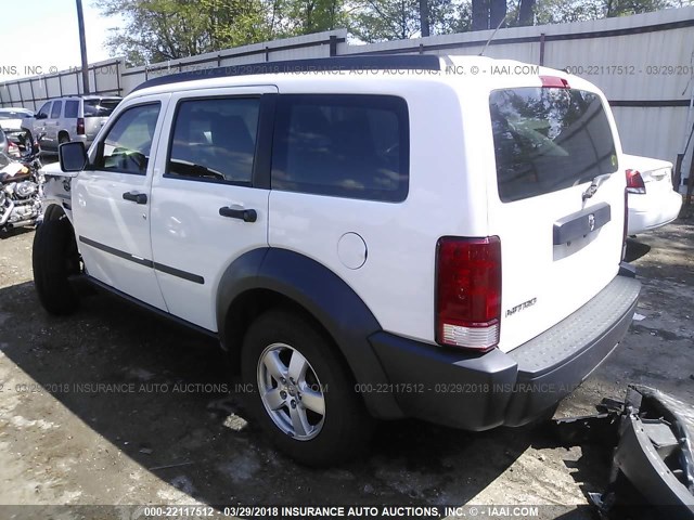 1D8GT28K47W564542 - 2007 DODGE NITRO SXT WHITE photo 3