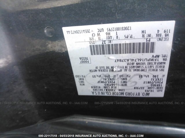 1FMPU16L74LA37847 - 2004 FORD EXPEDITION XLT 绿色 照片 9