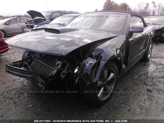 1ZVHT85H975344573 - 2007 FORD MUSTANG GT BLACK photo 2