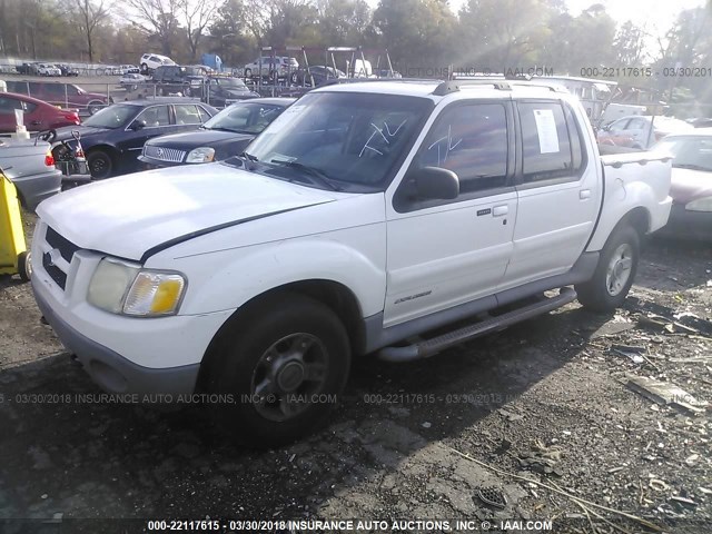 1FMZU67E51UB69484 - 2001 FORD EXPLORER SPORT TR  WHITE photo 2