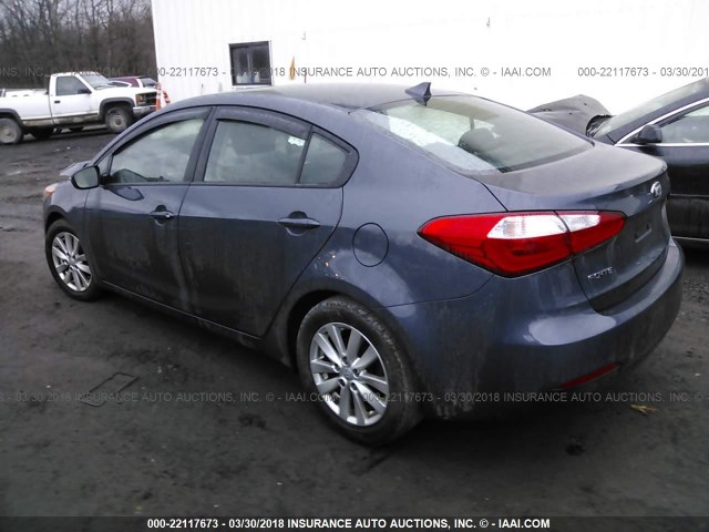 KNAFX4A69F5396521 - 2015 KIA FORTE LX Dark Blue photo 3