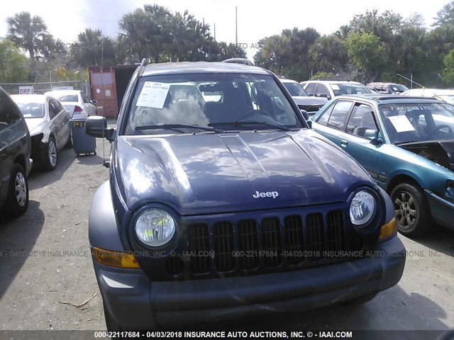 1J4GL48K26W286257 - 2006 JEEP LIBERTY SPORT 蓝色 照片 6