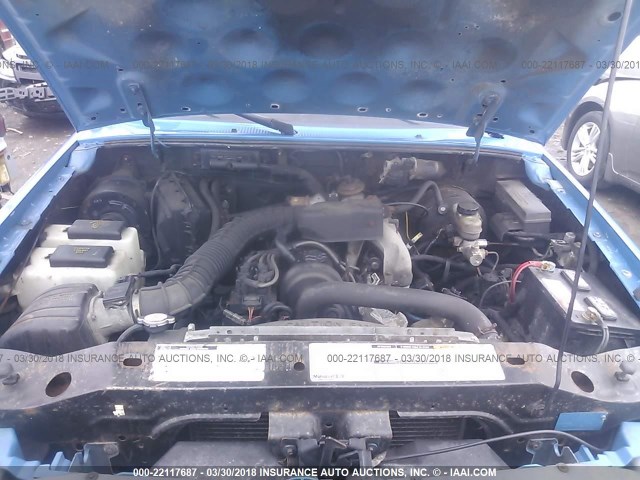 1FTYR10C9YPA04902 - 2000 FORD RANGER BLUE photo 10