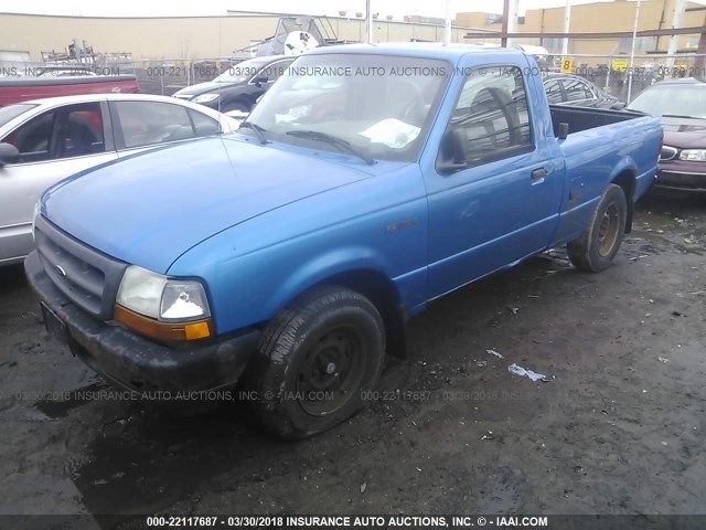 1FTYR10C9YPA04902 - 2000 FORD RANGER BLUE photo 2