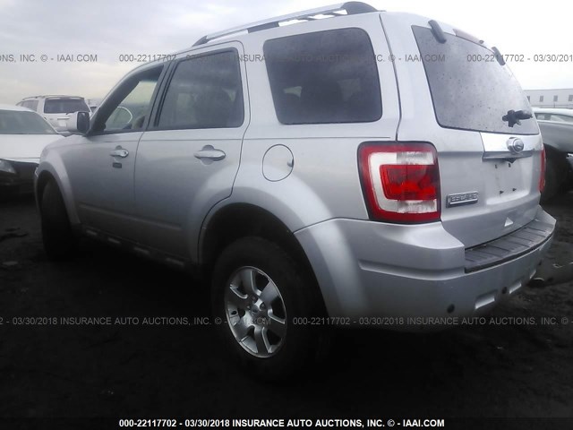 1FMCU0E78AKB21223 - 2010 FORD ESCAPE LIMITED SILVER photo 3