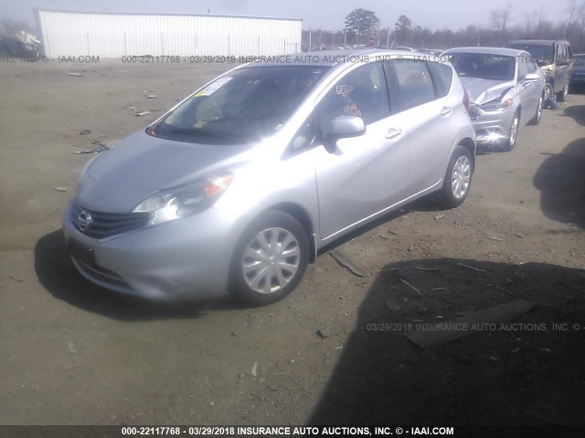 3N1CE2CPXEL436256 - 2014 NISSAN VERSA NOTE S/S PLUS/SV/SL SILVER photo 2