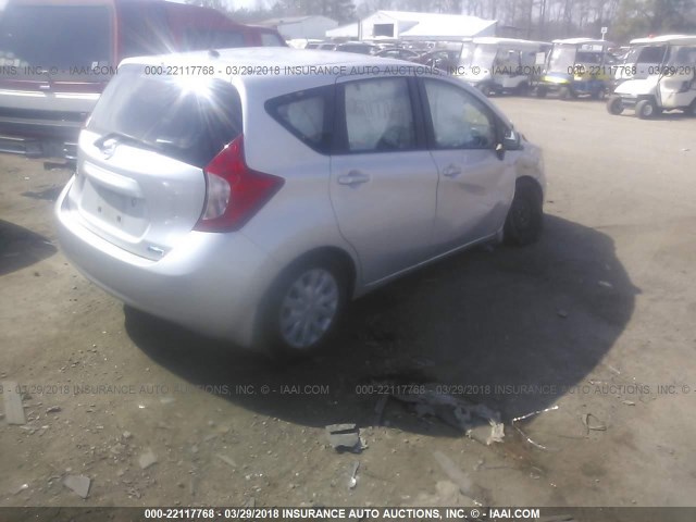 3N1CE2CPXEL436256 - 2014 NISSAN VERSA NOTE S/S PLUS/SV/SL SILVER photo 4