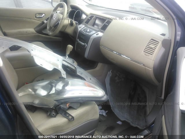 JN8AZ18W89W115159 - 2009 NISSAN MURANO S/SL/LE BLUE photo 5